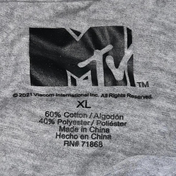 MTV Music Television Tie Dye Logo Graphic Gray Crop Top XL - Picture 3 of 6